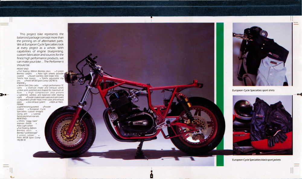 Euro Cycle Specialties Broachure Laverda Jota custom frame