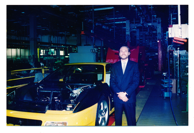 Ferrari on the assembly line Maranello 1991